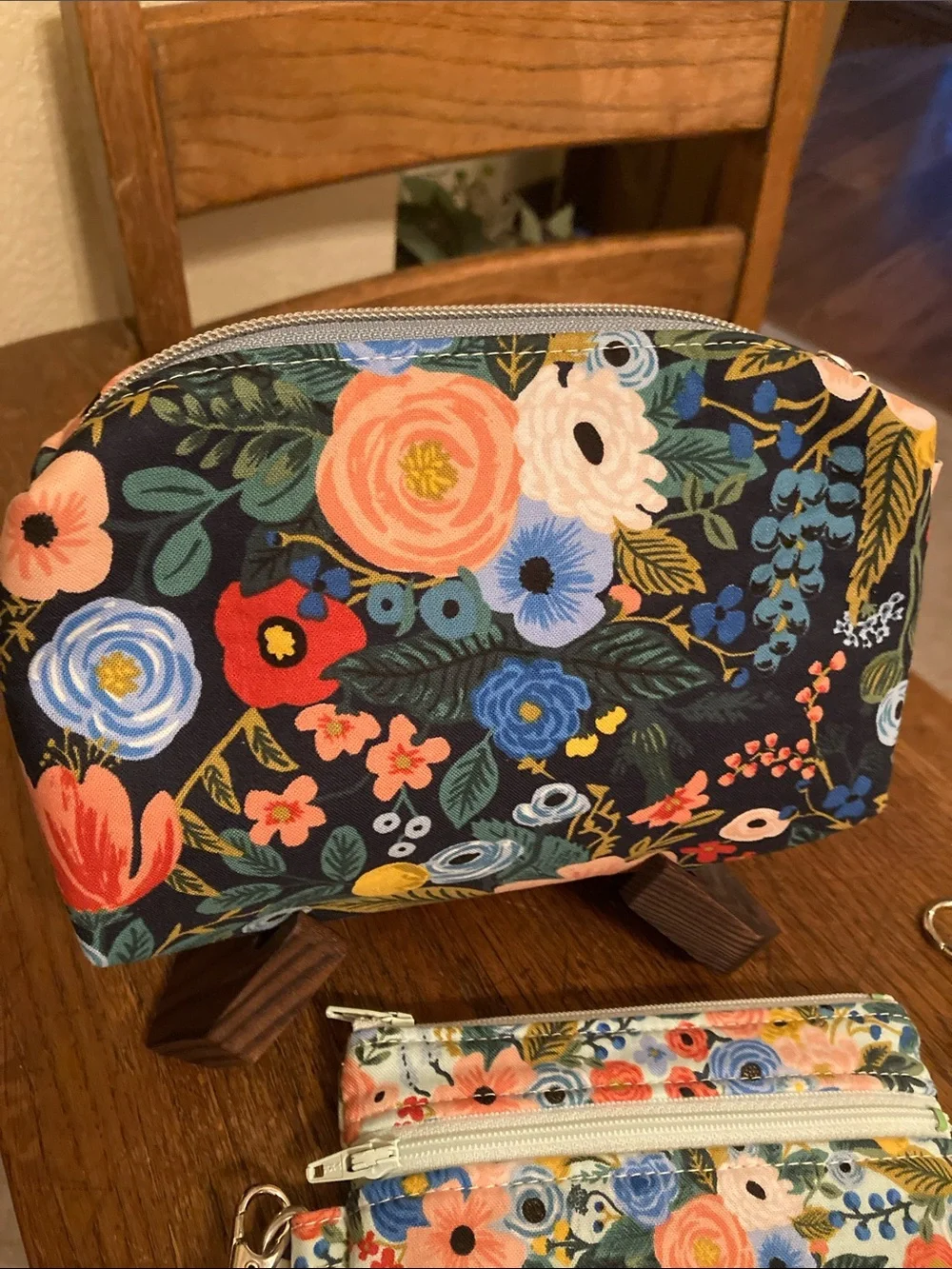 Makeup/Cosmetic Bag & Double Zip Wristlet Wallet Rifle Paper Co Bundle NWOT